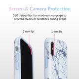 White Marble Blue Chrome iPhone Case