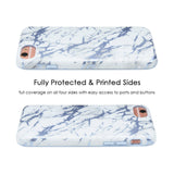 White Marble Blue Chrome iPhone Case