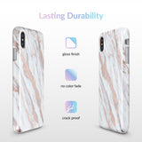 White Marble Rose Gold Chrome 2.0 iPhone Case