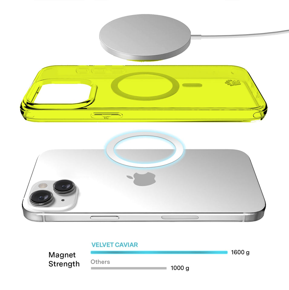 Neon Yellow Clear iPhone Case