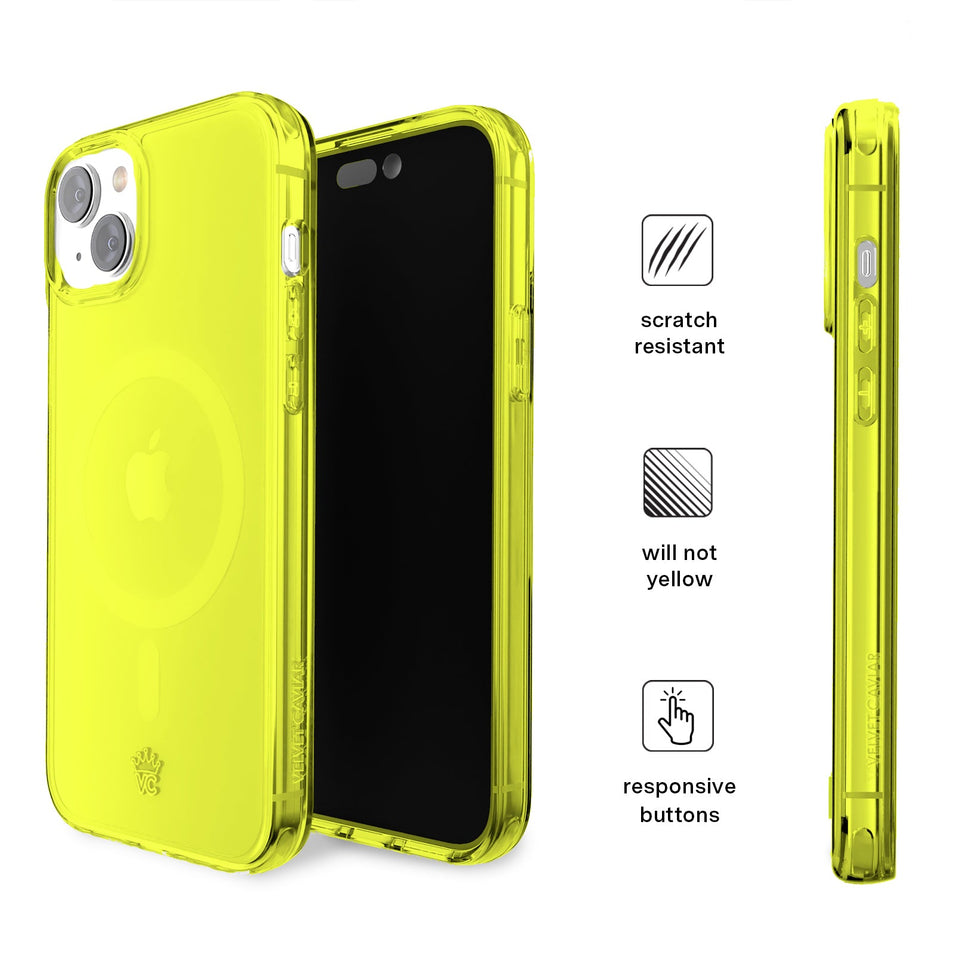 Neon Yellow Clear iPhone Case