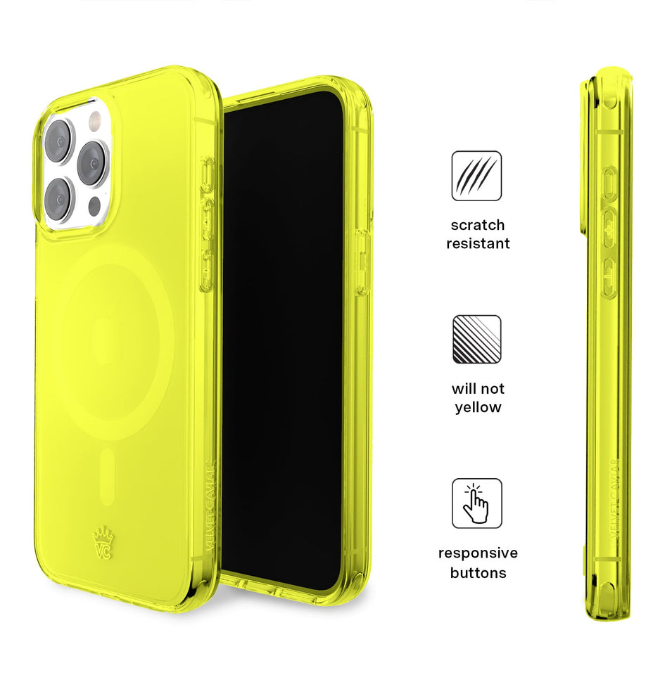 Neon Yellow Clear iPhone Case