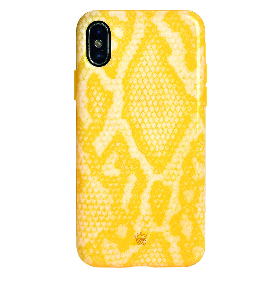 Yellow Snakeskin iPhone Case